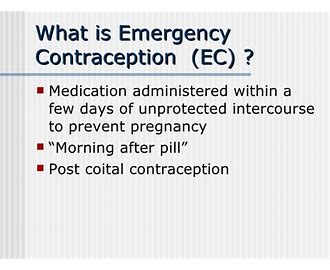 Emergency postcoital Contraception EC